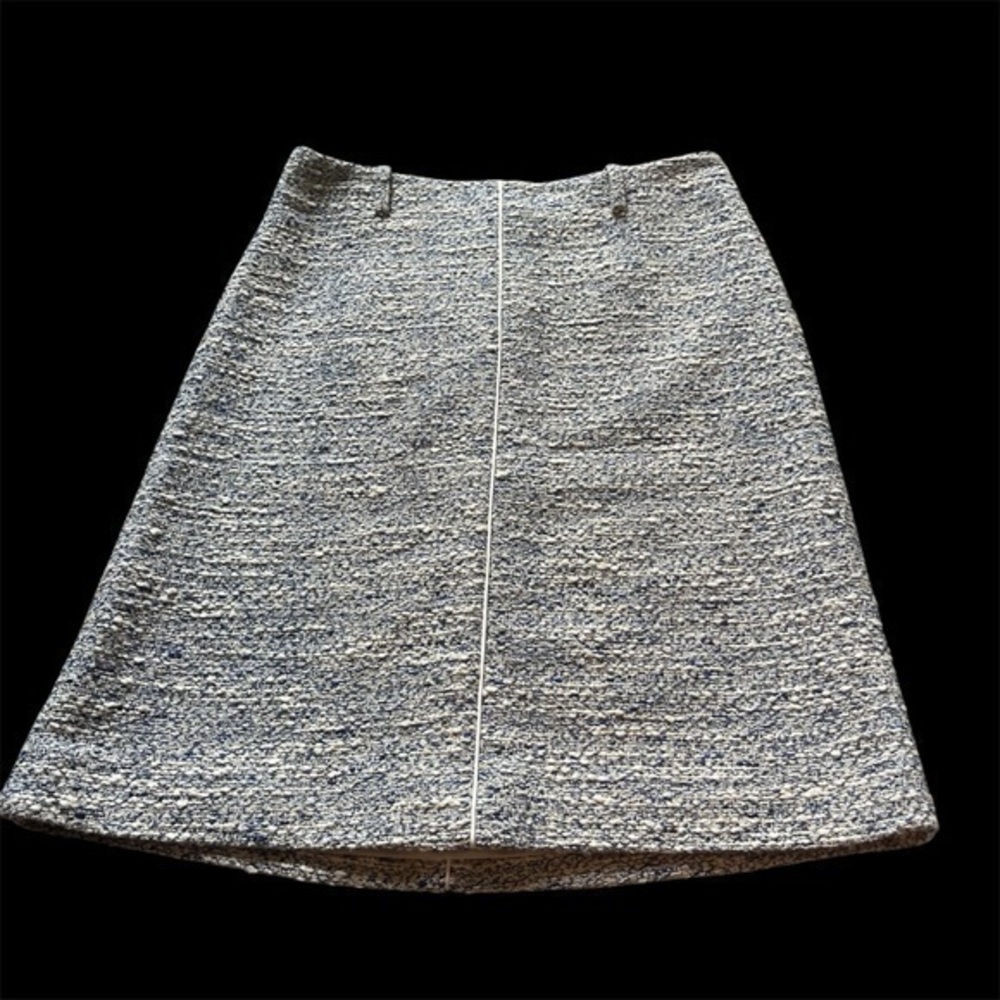 Hugo Boss white and blue business professional skirt